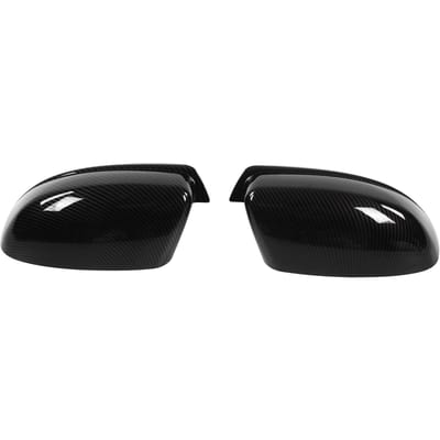 2 pièces Cache de rétroviseur latéral arrière Style fibre de carbone ABS Remplacement pour Dodge Charger 2011‑2021 black
