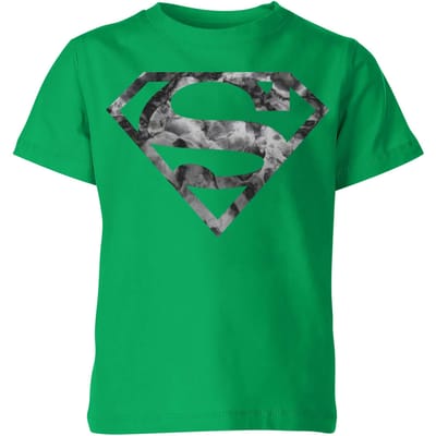 Marble Superman Logo Kids' T-Shirt - Green - 98/104 (3-4 jaar)