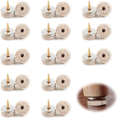 Vilten Glijders - Meubel Pads - Vloeren Beschermen - Schroefbare Bevestiging - 40 Stuks - Beige