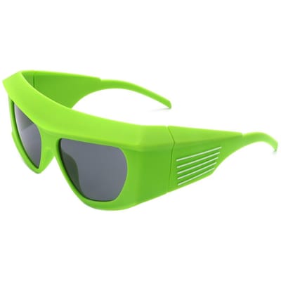 Protection UV MAXJULI Lunettes de Soleil Monopièce Lunettes pour Dames Hip Hop Lunettes de Soleil Hommes Montures Classiques W8235 green