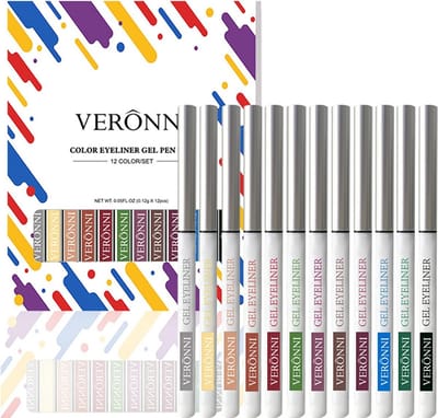12 Kleuren Oogpotlood Set - Waterproof & Langhoudend Eyeliner Potloden