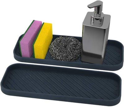 Allecto - Keuken Organizer - Silicone - Perfecte Opberging - Zwart - Spongehouder - Voor de Keuken - Keukenaccessoire