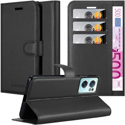 Cadorabo Hoesje geschikt voor OnePlus Nord CE 2 5G in PHANTOM ZWART - Beschermhoes met magnetische sluiting, standfunctie en kaartvakje Book Case Cover Etui