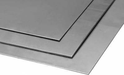 Roestvrijstalen plaat 0,5mm (AISI 316Ti(V4A) / 1.4571) plaat, plaat, op maat gesneden, gewenste maat mogelijk 100x100mm.