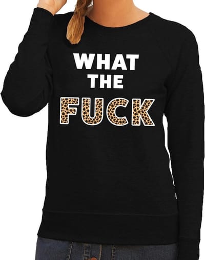 What the Fuck tijger tekst sweater zwart dames - dames trui What the Fuck tijgerprint XS