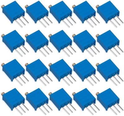 Trimmer Potentiometer - Variabele Weerstand - Elektronische Projecten - Multiturn Instelling - 1K Ohm - Blauw