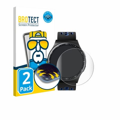 BROTECT - Screenprotector voor Reebok Pulse Smartwatch - Folie Beschermfolie transparant volledig dekking - 2 Stuks