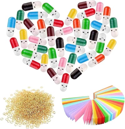 Kleurrijke capsules met glimlachende gezichten voor liefdevolle berichten, vriendschapsnotities en unieke cadeaus - 200 stuks