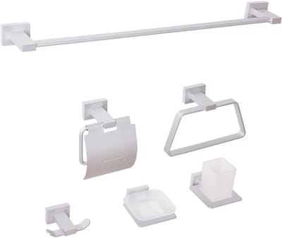 RIOHACHA - 6-delige badkamer hardware set - Zilver - Aluminium