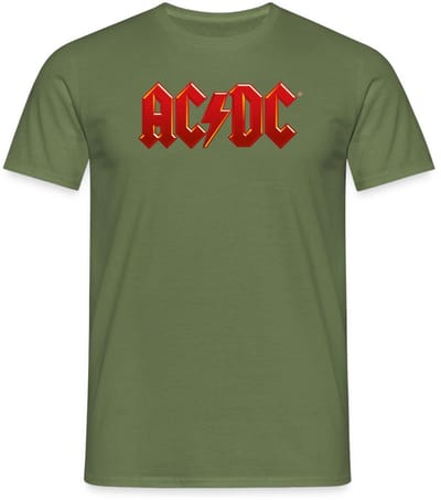 AC/DC Klassiek Logo Met Bliksemschicht T-Shirt Heren