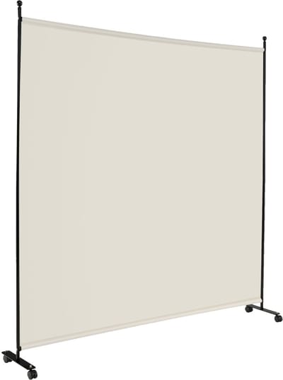 COSTWAY Ruimteverdeler op wieltjes, kamerscherm, 1-delig, scheidingswand opvouwbaar, van stof, inkijkbescherming voor meer privacy en flexibiliteit, 184 x 184 cm (wit)