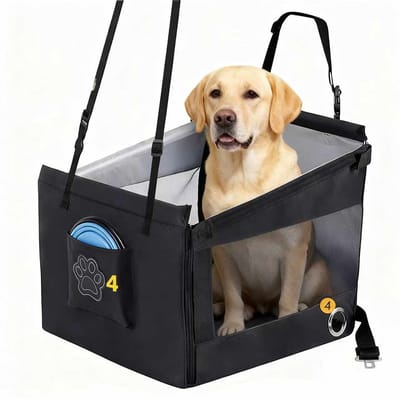 Meedeer Opvouwbaar honden autostoel-Autostoel hond-Hondenmand Auto-Hondenzitje-Oxford-Ademend-Wasbare hondenautostoel-Voor middelgrote honden49*49*49cm(Zwart)