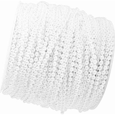 50M Rol 3mm Vislijn Parels Koord Kralen Ketting Slirrend Slagboom Bruiloft Decoratie Centerpieces wit