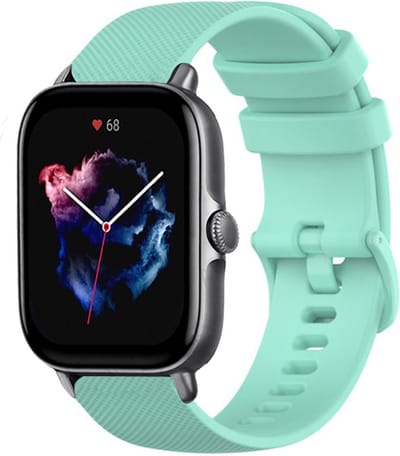 Strap-it Luxe siliconen bandje - geschikt voor Xiaomi Amazfit Bip / Bip Lite / Bip S / Bip U Pro / Amazfit GTS 1-2-3-4 / Amazfit GTR 42mm - aqua