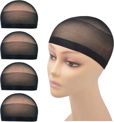 4 stuks Dunne Pruikkapjes voor Volledige Pruik met Haarbehoud, Elastisch Nylon