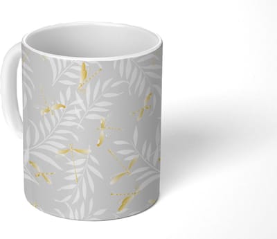 Mok - Koffiemok - Libelle - Patronen - Goud - Mokken - 350 ML - Beker - Koffiemokken - Theemok