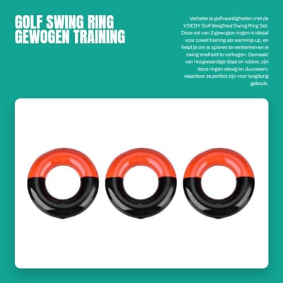 Dailygoods- Swing Ring Gewogen - Golftrainingsmateriaal - Golf Training - Opwarmen Spieren - Verhoog Flexibiliteit - Hoogwaardig Staal/Rubber - Golftraining