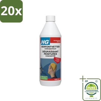20 x HG Verfontvetter Concentraat 1 liter - Grootverpakking - Verf Ontvetter - Schoonmaakmiddel - Schilderwerk - Ondergrond Reinigen - Nicotine Verwijdering