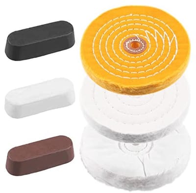 Polijstwielen en Polijstverbindingen Set - 6 Stuks (6 Inch) voor Bankslijpmachines