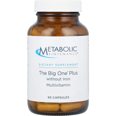 Entretien Métabolique, Big One Plus, multivitamines fer gratuit, 90 gélules