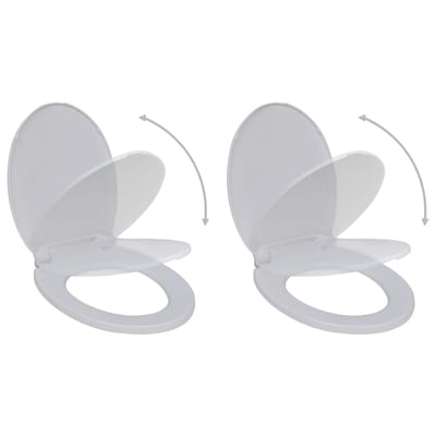 vidaXL - Toiletbrillen - met - soft-close - deksels - 2 - st - kunststof - wit