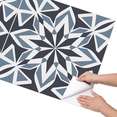 Coloray Meubel Wrap Folie - Zwart Meubelfolie - 75x150 cm - Plakfolie Meubels Symmetrisch patroon - Decoratiefolie Zelfklevend - Modern Meubelfolie - Meubelfolie Zelfklevend - Badkamer decoratie - Geometrie