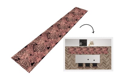 Keukenloper - Loper keuken - Koraal - Roze - Structuur - Patronen - 300x50 cm - Keukenloper vinyl
