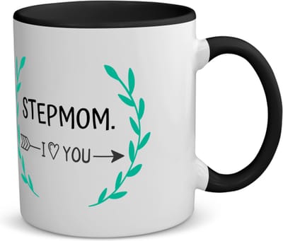Akyol - stepmom i love you koffiemok - theemok - zwart - Mama - de liefste moeder - moeder cadeautjes - moederdag - verjaardag - geschenk - kado - 350 ML inhoud