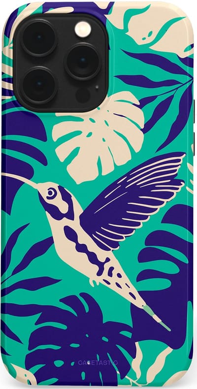 Casetastic Hoesje Geschikt voor Apple iPhone 14 Pro Max Magsafe - Stijlvolle Beschermende Duo-layer Case - Paradijs Kolibrie