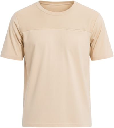 OMBRE T-shirt - Loose Fit - Katoen - Korte Mouw Beige S