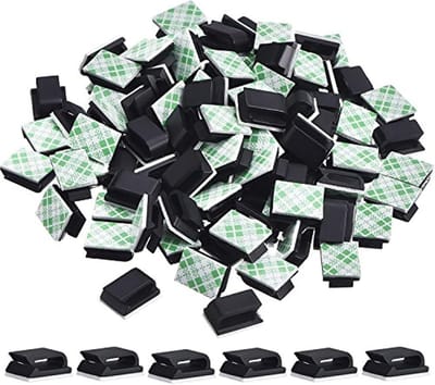 Dailygoods - 100 Stuks Kabelclips - Zelfklevend Kabelbeheer - Wit - Kabelbinders voor Organisatie - Ideaal voor Thuis en Kantoor - Kleine Formaat