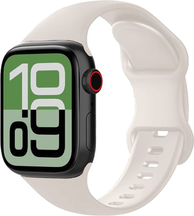 Siliconen Bandje Geschikt voor Apple Watch 1, 2, 3, 4, 5, 6, 7, 8, 9, SE - 38/40/41 mm Bandje Siliconen - Horloge Band Verstelbaar Polsband - Ivoor