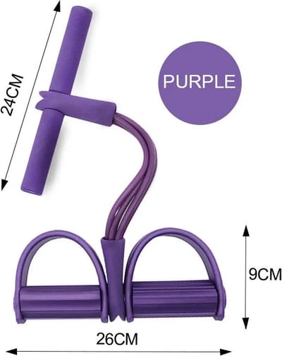 Multifunctionele spanbanden voor fitnessoefeningen Elastics Tape Home Resistance Bands 4 Tube Elastische pedaaltrekker - Paars