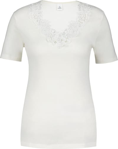 Toker Dames Shirt met kant - Ivoor - 100% katoen - Maat 44/46