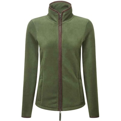 Premier Dames/Dames Artisan Contrast Trim Fleece Jacket (Mosgroen/bruin)