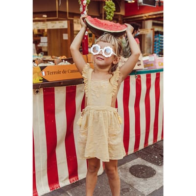 Louise Misha Dress Huguette Soft Honey Plumetis Size: 3M | Dresses Outlet | Unisex | Geel