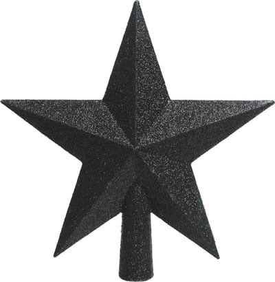 Decoris - Piek - Plastic Ster - Glitter - l4 en h19 cm - Zwart