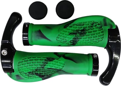 Stuurgrepen Fiets - Grips Handvatten - Comfortabel Fietsen - Ergonomisch Antislip Ontwerp - Standaard Maat - Groen Zwart