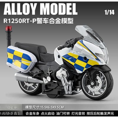 1:14 R1250Rt-P Politieauto Motorfiets Model Speelgoed Legering Diecast Schokabsorptie Miniatuur Race Motor Modellen Voor Kinderen Cadeau