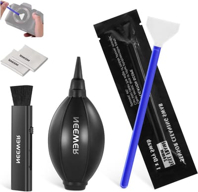 Complete 5-in-1 Lensreinigingsset met Lensborstel, Luchtblazer, Sensor Swabs en Schoonmaakdoeken voor Camera's, Smartphones en Tablets