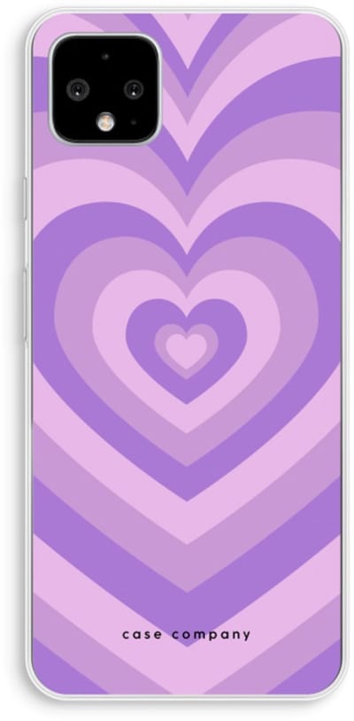 Case Company® - Hoesje geschikt voor Google Pixel 4 XL hoesje - Hart Paars - Soft Cover Telefoonhoesje - Bescherming aan alle Kanten en Schermrand