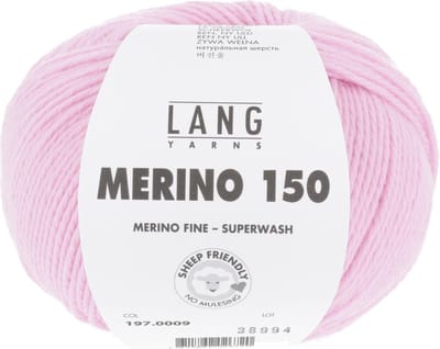 Lang Yarns Merino 150 - 09 roze - Merinowol Garen