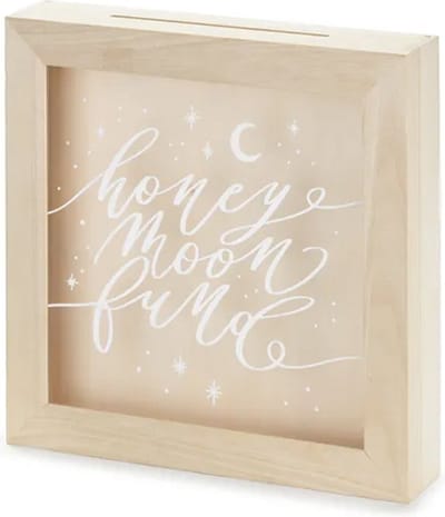 Partydeco - Geldbox Hout (30 x 30 x 6 cm) - Honeymoon Fund