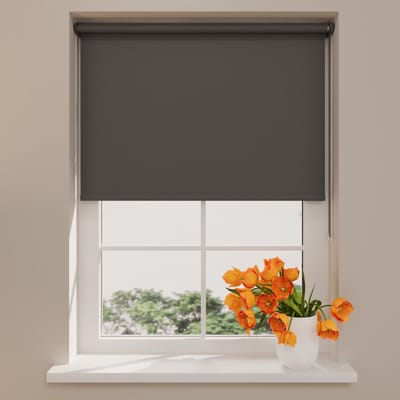 DTCH® Rolgordijn Verduisterend - Mini - Donker Grijs - 60 x 150 cm - Full Color - Rolgordijn zonder boren