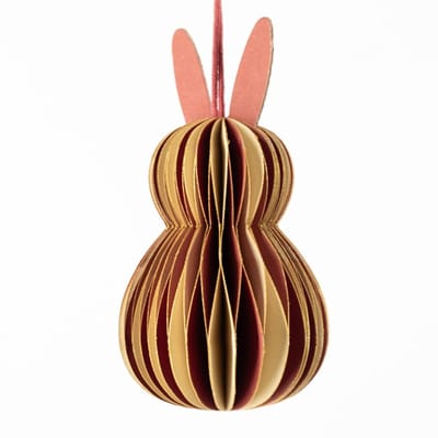 Papieren honeycomb konijn rood met wit