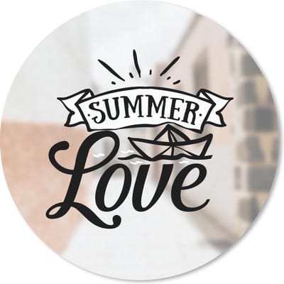 Muismat rond 20x20 cm - Mousepad Zomer - Quote - Zwart - Ronde muismatten