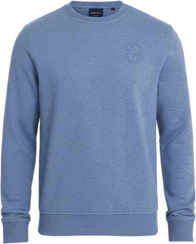 OMBRE Sweater - Regular Fit - Katoen - Lange Mouw Denimblauw S