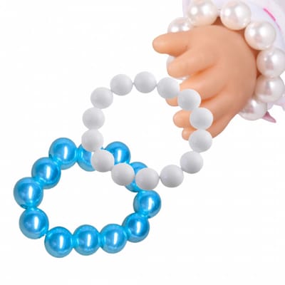 2 armbandjes- poppen armband -wit en blauw- baby - Charme Bijoux