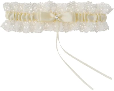 Dailygoods - Bruiloftskousenbanden, bruidskousenband met strik, bruid, kant, kousenband, elastische garters beenring voor dames meisjes, bruiloft, cadeau, bruidsaccessoires, lichtgeel, eenheidsmaat