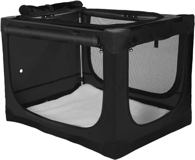 Hondenbench - Reiskennel - Veilig Vervoer - Opvouwbaar Ontwerp - 30 Inch - Zwart